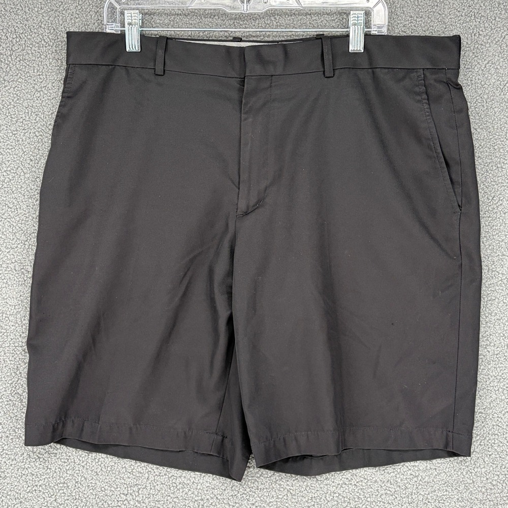 Walter Hagen Mens Golf Shorts Black Flat Front Performance W38 RN104141